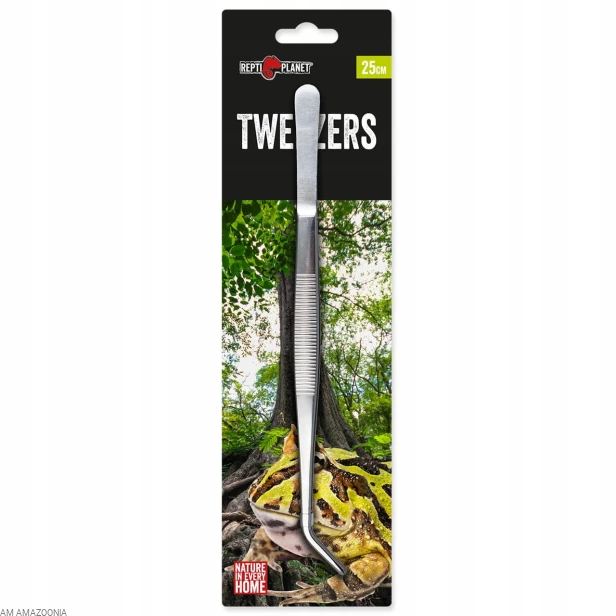 Repti Planet Tweezers PĘSETA ze stali nierdzewnej zagięta 25 cm