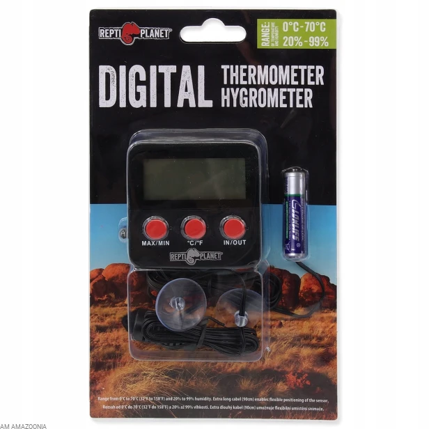 Repti Planet Digital Thermometer Hygrometer Termometr z higrometrem Z SONDĄ
