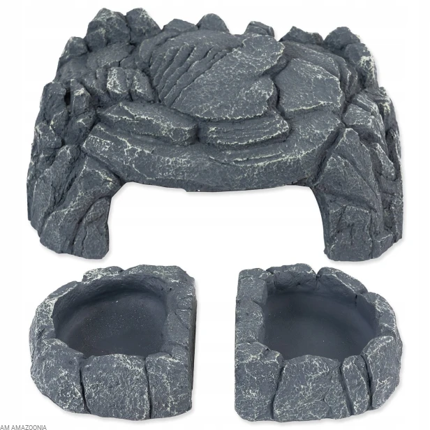 Repti Planet Kryjówka z dwiema magnetycznymi miskami 39x14,5x9,5cm