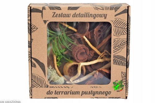 DUŻY Zestaw detailingowy do terrarium pustynnego Susz egzotyczny + Sukulent