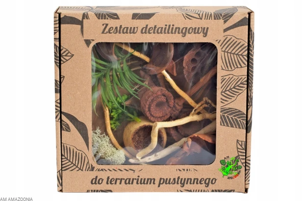 DUŻY Zestaw detailingowy do terrarium pustynnego Susz egzotyczny + Sukulent