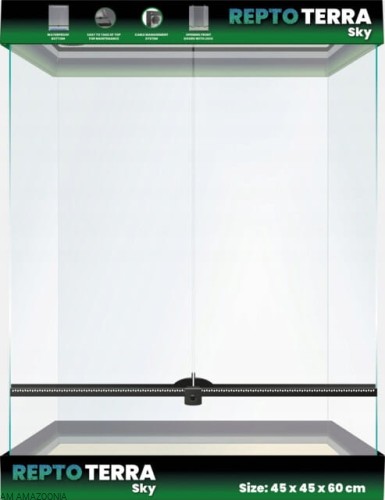 REPTO TERRA SKY Terrarium PREMIUM dla gekona orzęsionego 45 x 45 x 60 cm