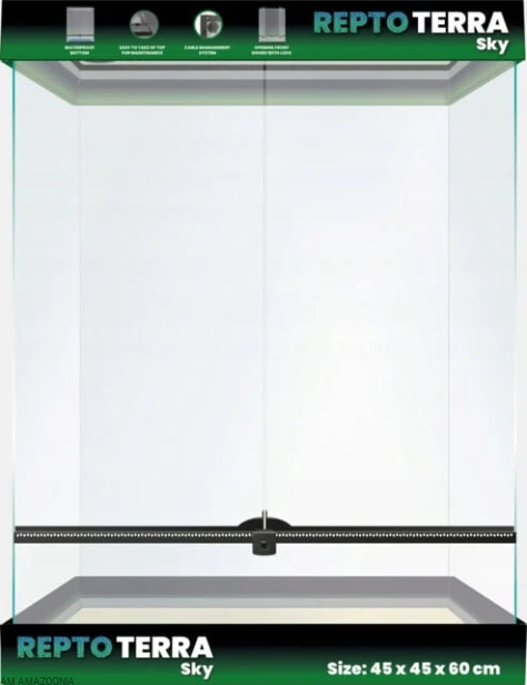 REPTO TERRA SKY Terrarium PREMIUM dla gekona orzęsionego 45 x 45 x 60 cm
