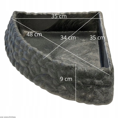 REPTO DECO XL Głęboki BASEN dla węża Narożna miska 35 x 35 x 9 cm