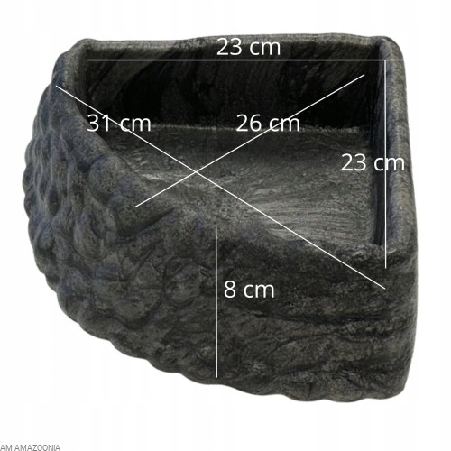 REPTO DECO L Głęboki BASEN dla węża Narożna miska 23 x 23 x 8 cm