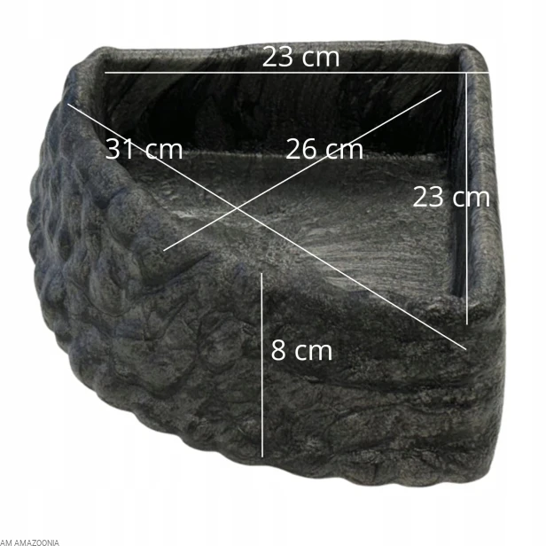 REPTO DECO L Głęboki BASEN dla węża Narożna miska 23 x 23 x 8 cm