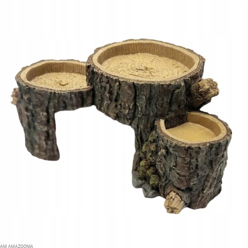 REPTO Kryjówka Potrójny PIEŃ DRZEWA z wyspą ciepła do terrarium 27x15x13 cm