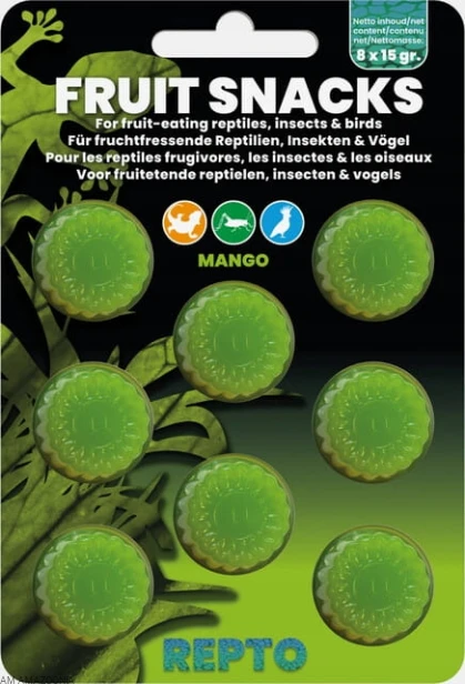 REPTO FRUIT SNACKS MANGO JELLY Żelki owocowe dla gadów i owadów MANGO 8 szt