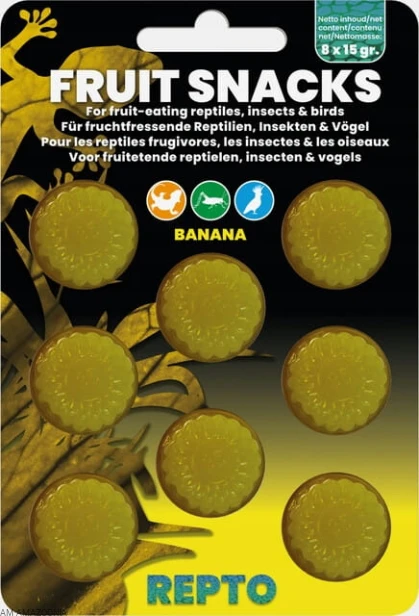 REPTO FRUIT SNACKS banan JELLY Żelki owocowe dla gadów i owadów BANAN 8 szt