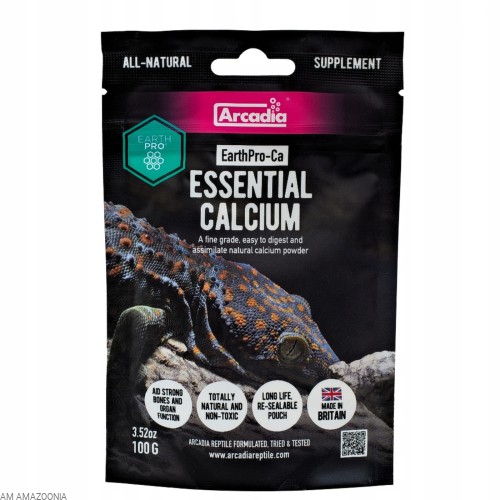 Arcadia Wapń bez D3 Earth Pro-CA PREMIUM 100% naturalny węglan wapnia 100g
