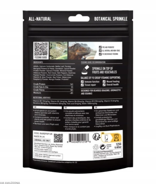 ARKADIA DragonFuel Pokarm Probiotyki, pyłek pszczeli dla agamy, żółwia 125g