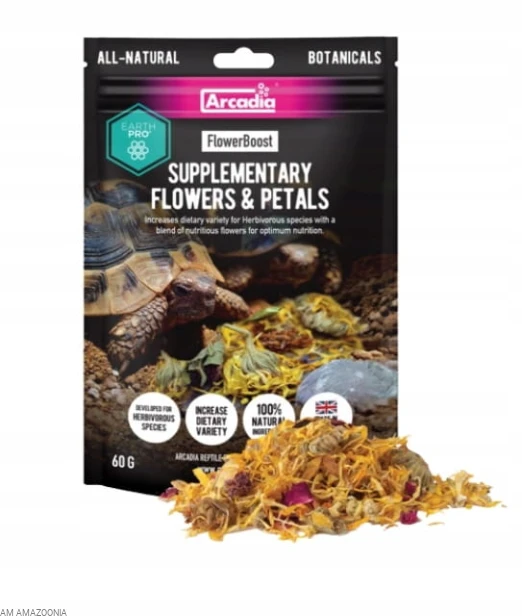 Arcadia FlowerBoost Suplementacja NATURALNY Pokarm KWIATY dla Gadów 60g