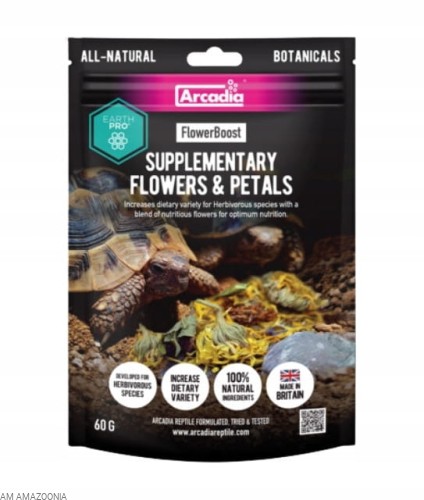 Arcadia FlowerBoost Suplementacja NATURALNY Pokarm KWIATY dla Gadów 60g