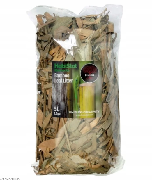HabiStat Mulch Ściółka Liście bambusa - detailling podłoża do terrarium 5L