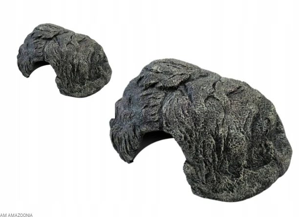 REPTO Kryjówka SZARA dla węża, agamy, zbożówki, pytona M 25,5 x 17 x 12 cm