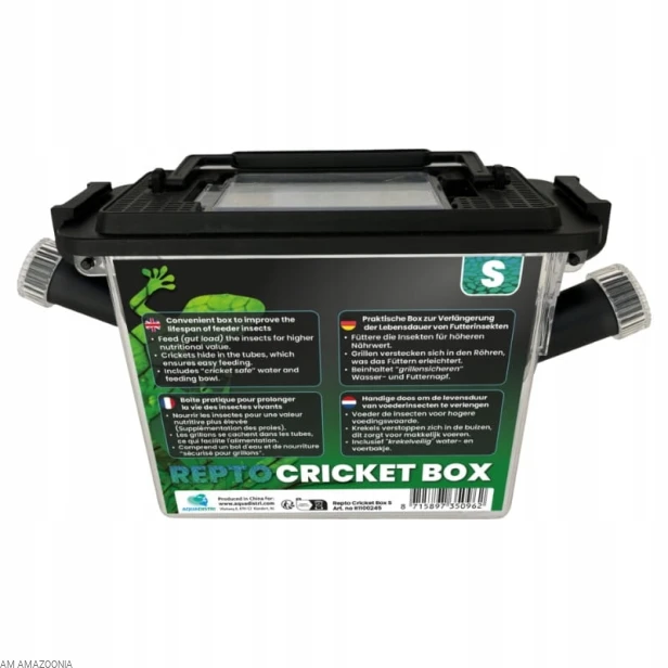 REPTO CRICKET BOX S Pojemnik hodowlany na karmówkę, świerszcze 21x9x15 cm