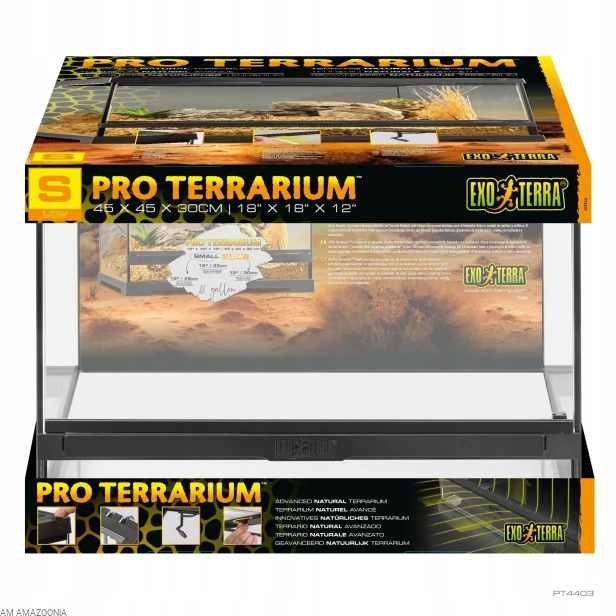 Exo Terra Terrarium PREMIUM Pro, S, dla żaby rogatej, pająka 45x45x30cm