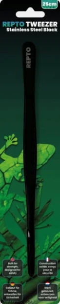 REPTO Pęseta ze stali nierdzewnej prosta PREMIUM z gumową końcówką 25 cm