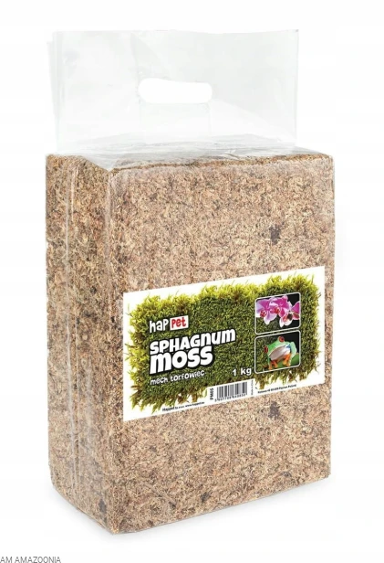 Mech torfowiec Sphagnum moss dla żaby rogatej, ukorzeniania roślin 1kg