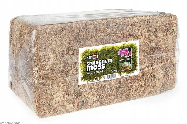 Mech torfowiec Sphagnum moss dla żaby rogatej, ukorzeniania roślin 5kg