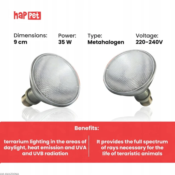 Happet Terra Żarówka 3w1 gwint E27 METAHALOGEN UVB 35W