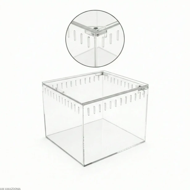 Terrarium akrylowe zamykane na magnes dla ptasznika 13 x 11 x 12 cm