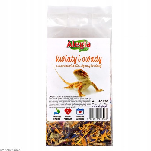 Alegia Naturalne zioła Pokarm mix ziół i owadów dla Agamy Brodatej 40 g