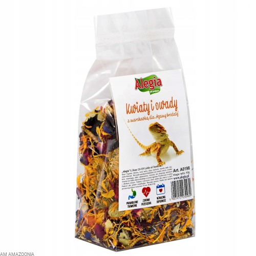 Alegia Naturalne zioła Pokarm mix ziół i owadów dla Agamy Brodatej 40 g
