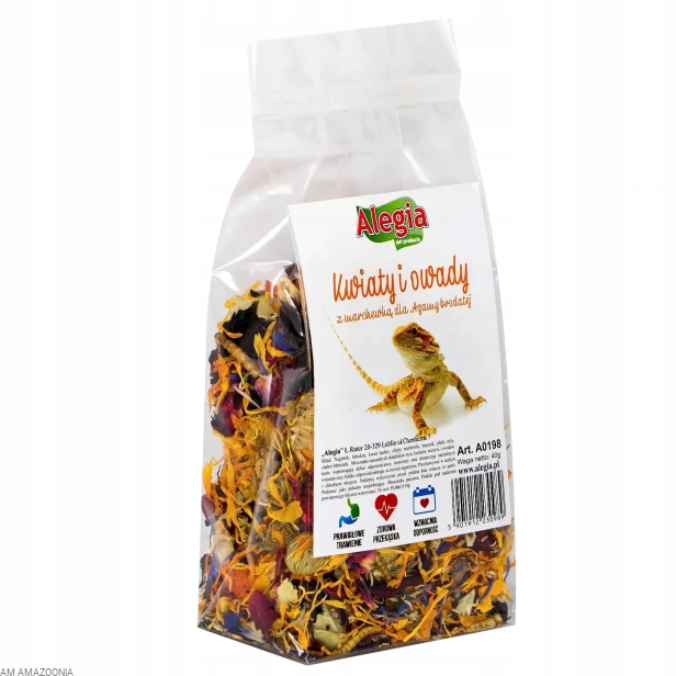 Alegia Naturalne zioła Pokarm mix ziół i owadów dla Agamy Brodatej 40 g