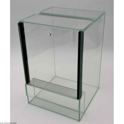Terrarium szklane PREMIUM - gilotyna, dla ptasznika 20x20x30cm