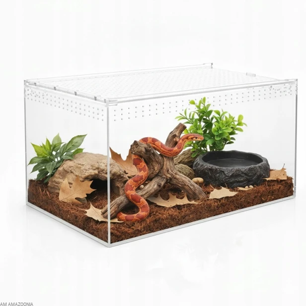 Terrarium akrylowe dla gadów, pająków, owadów 40 x 25 x 20 cm