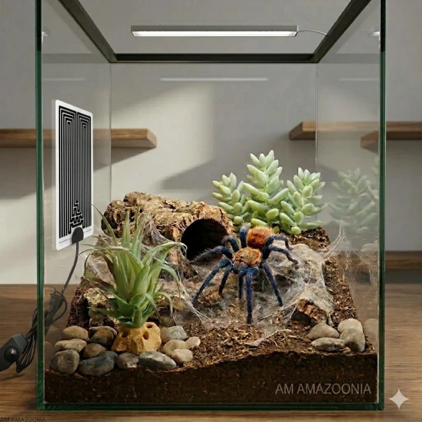 montaż maty grzewczej w terrarium z ptasznikiem.jpg