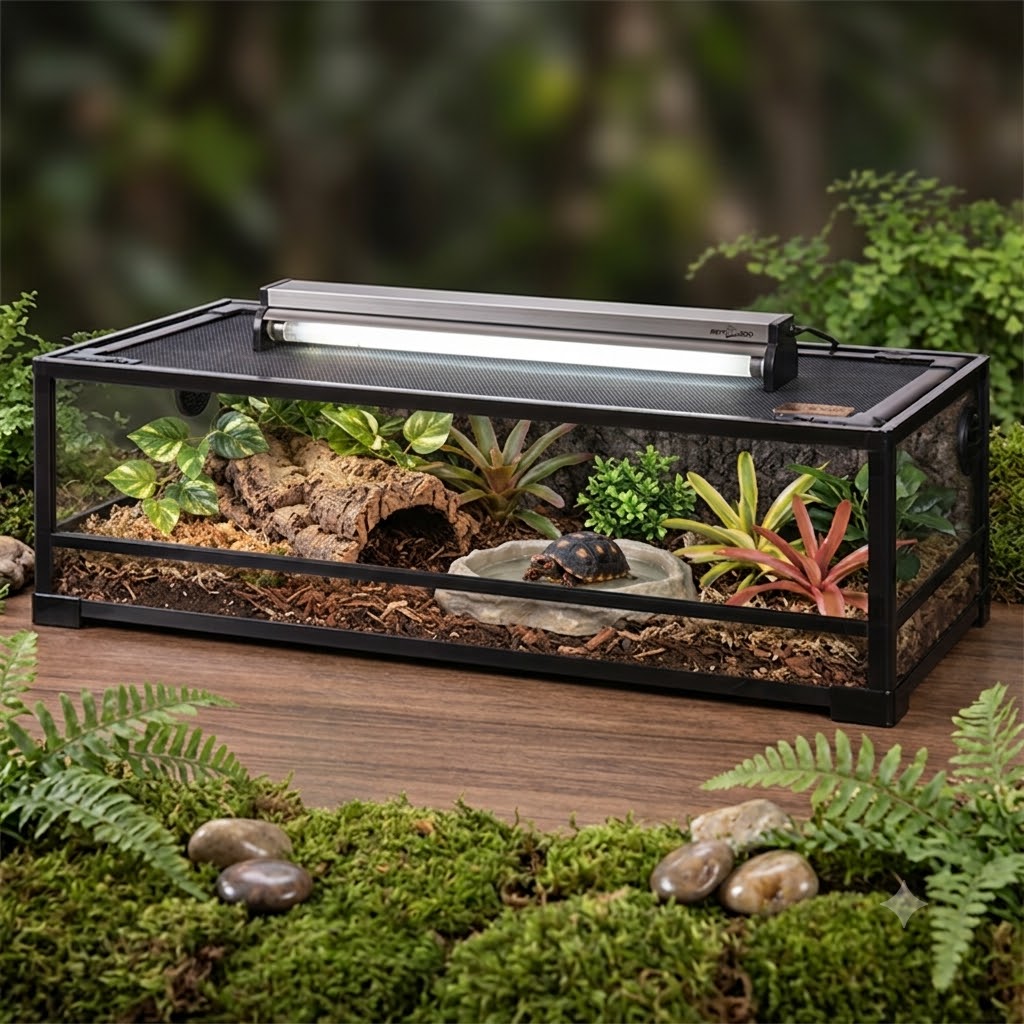 Świetlówka na terrarium z siatkowaną górą