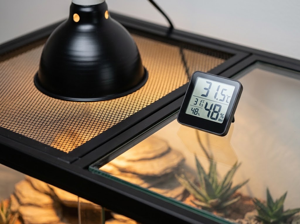 Mierzenie temperatury i wilgotności w terrarium