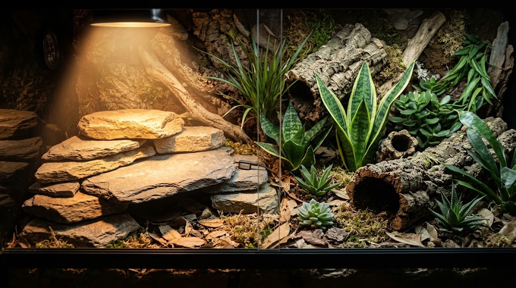 Wyspa ciepła w terrarium